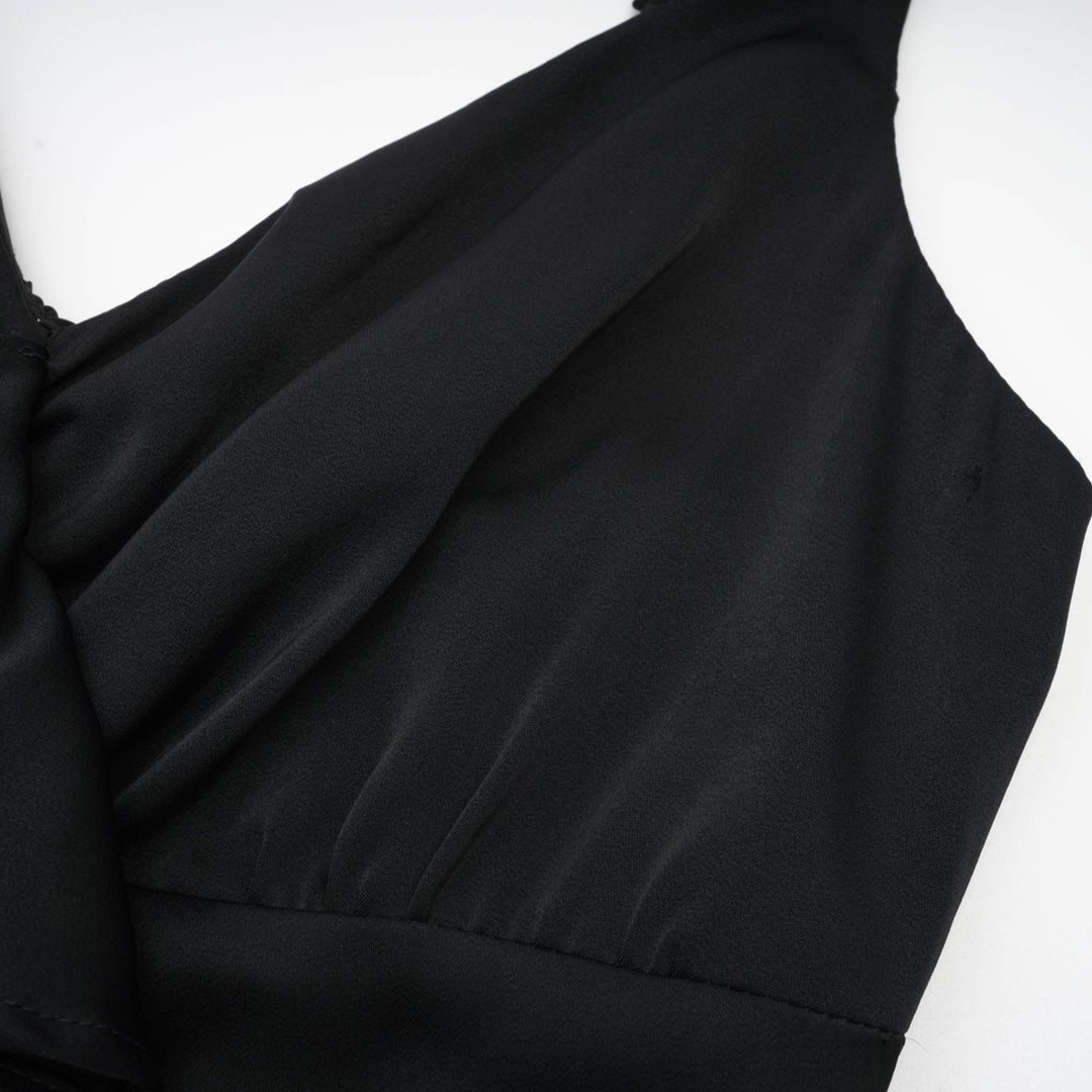 Levoire | Robe Midi Noire À Fleurs