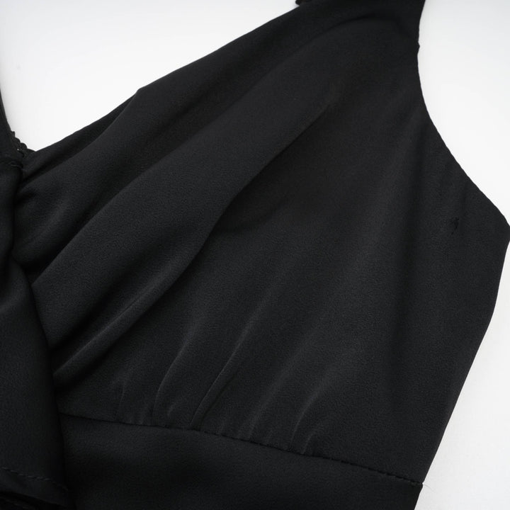 Levoire | Robe Midi Noire À Fleurs