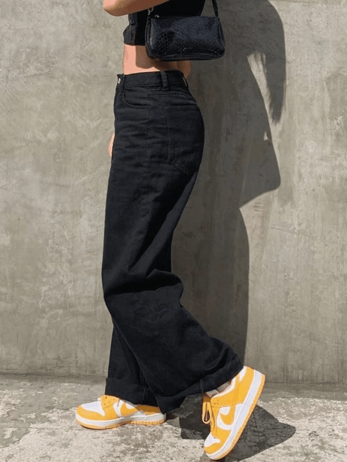 Levoire | Jean Boyfriend À Taille Mi-Haute Décontracté