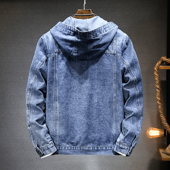 Levoire | Veste en denim look vintage avec capuche pour hommes