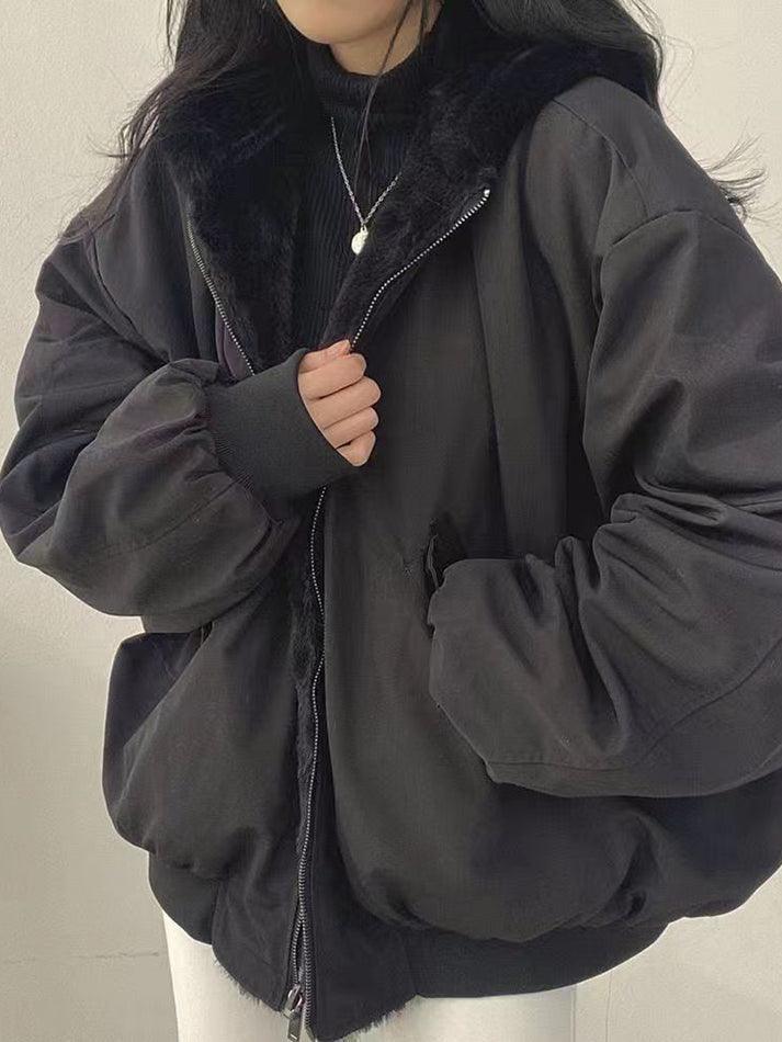 Levoire | Veste À Capuche En Polaire Réversible Grande Taille Noir