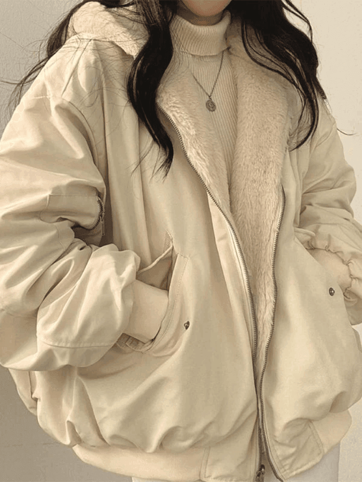 Levoire | Veste À Capuche En Polaire Réversible Grande Taille Beige