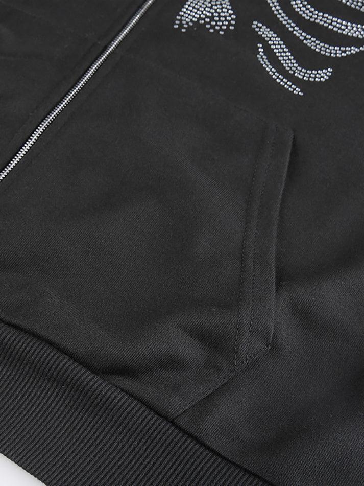 Levoire | Sweat À Capuche Zippé En Strass Skull