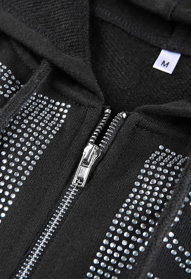 Levoire | Sweat À Capuche Zippé En Strass Skull