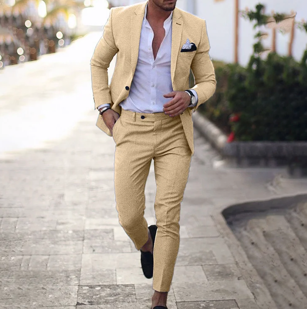 Levoire | Costume En Lin Pour Homme Léger, Respirant Et Élégant Khaki