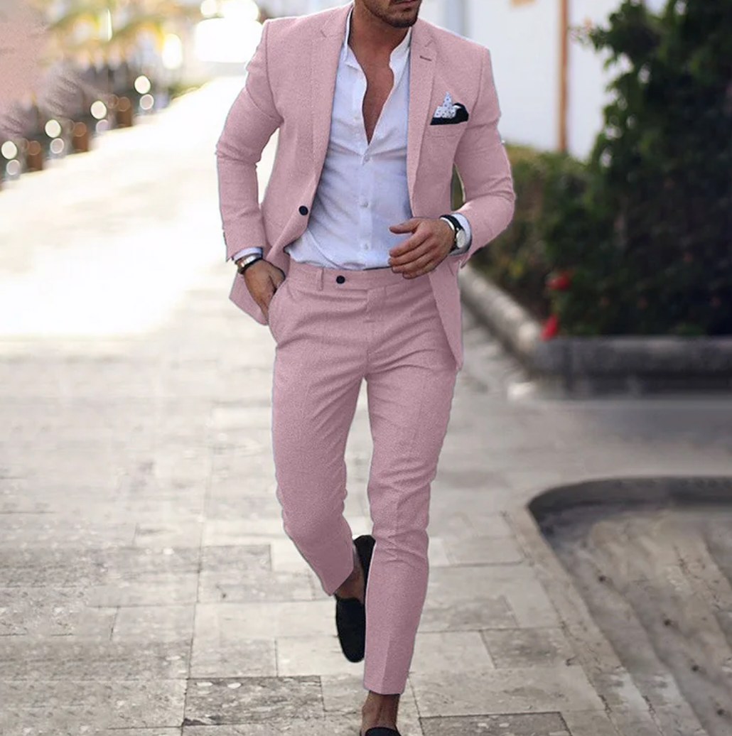 Levoire | Costume En Lin Pour Homme Léger, Respirant Et Élégant Rosa