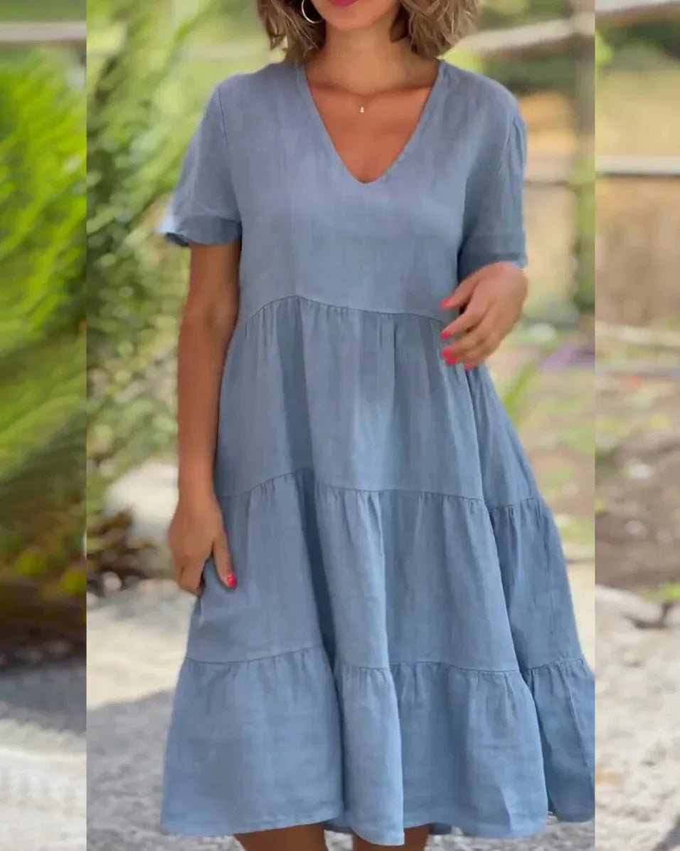 Levoire | Robe Pour Femmes Fluide, Élégante Robe D'Été Pour Chaque Occasion Bleu