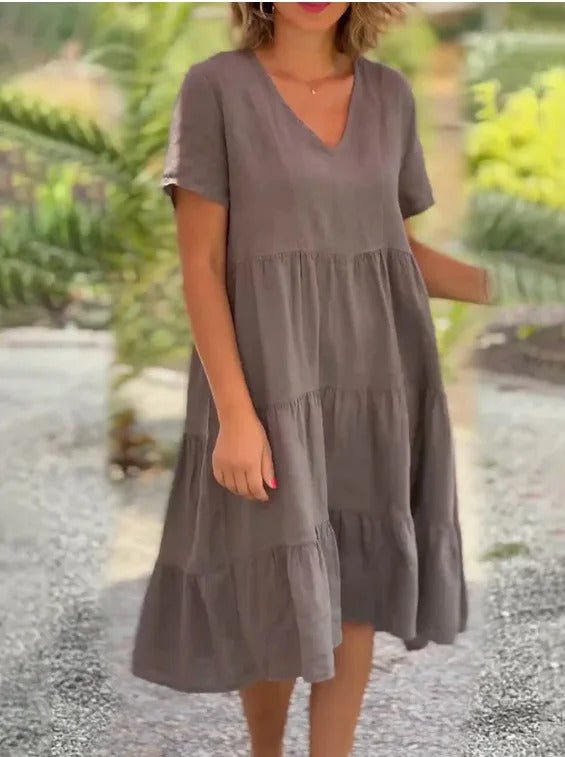 Levoire | Robe Pour Femmes Fluide, Élégante Robe D'Été Pour Chaque Occasion Braun