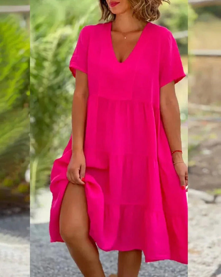 Levoire | Robe Pour Femmes Fluide, Élégante Robe D'Été Pour Chaque Occasion Rosa