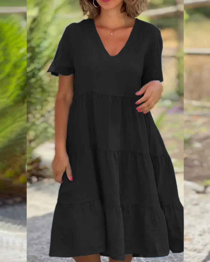 Levoire | Robe Pour Femmes Fluide, Élégante Robe D'Été Pour Chaque Occasion Noir