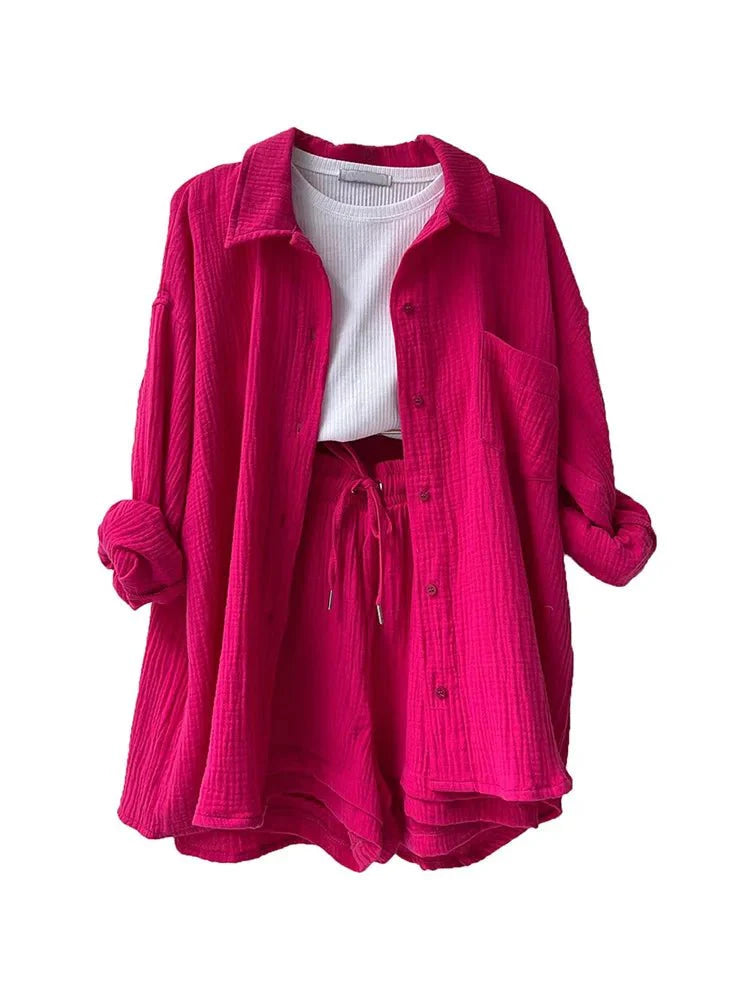 Levoire | Coton Lin Été Chemise Série Rosa