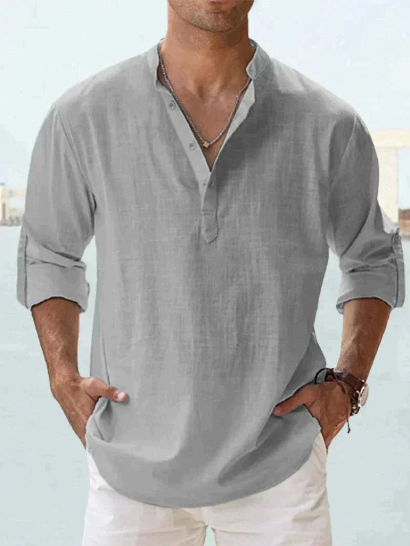 Levoire | Chemise Décontractée Pour Hommes Chemise Classique À Manches Longues En Coton Dans De Nombreuses Couleurs Gris