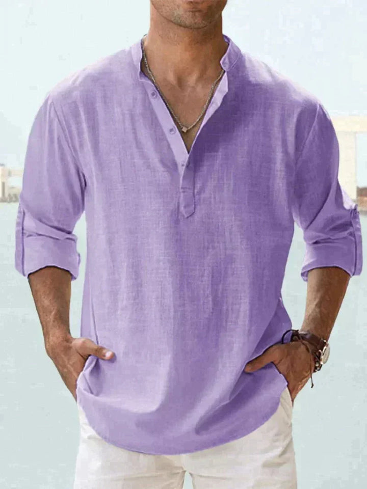 Levoire | Chemise Décontractée Pour Hommes Chemise Classique À Manches Longues En Coton Dans De Nombreuses Couleurs Lilas