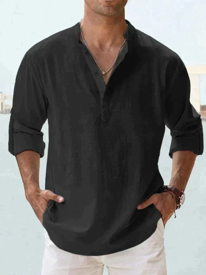 Levoire | Chemise Décontractée Pour Hommes Chemise Classique À Manches Longues En Coton Dans De Nombreuses Couleurs Noir