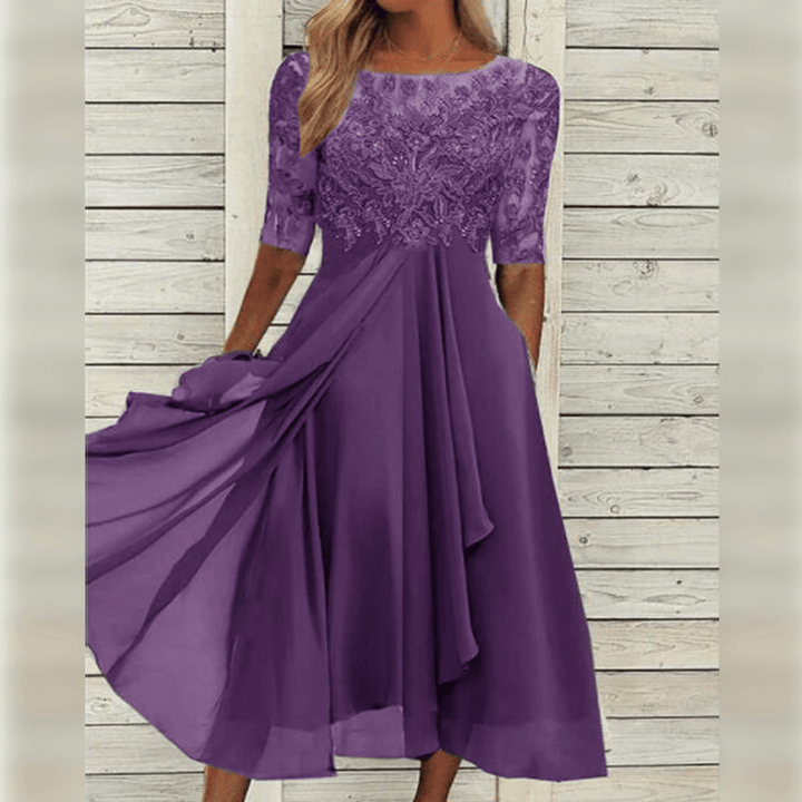Levoire | Robe midi élégante femme Lilas