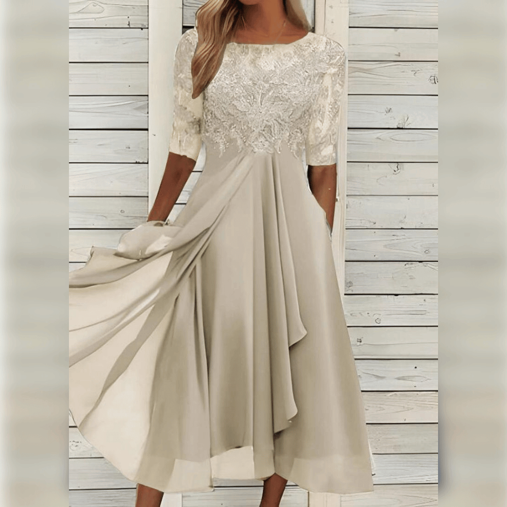 Levoire | Robe midi élégante femme Beige