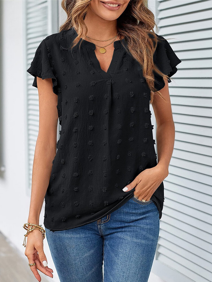 Levoire | Chemise Avec Patchwork Et Volants Noir