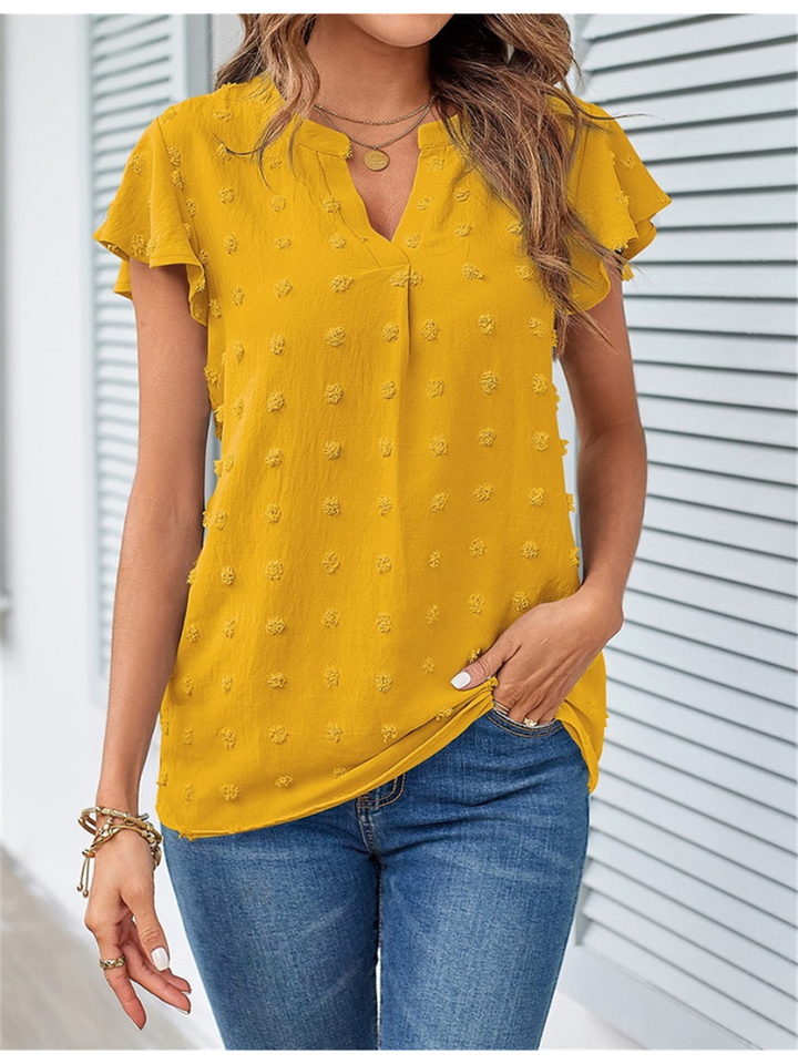 Levoire | Chemise Avec Patchwork Et Volants Jaune