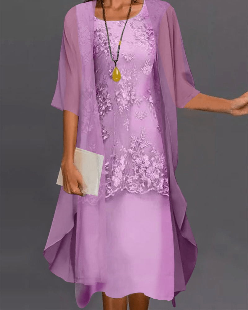Levoire | Robe midi chiffon deux pièces Violet