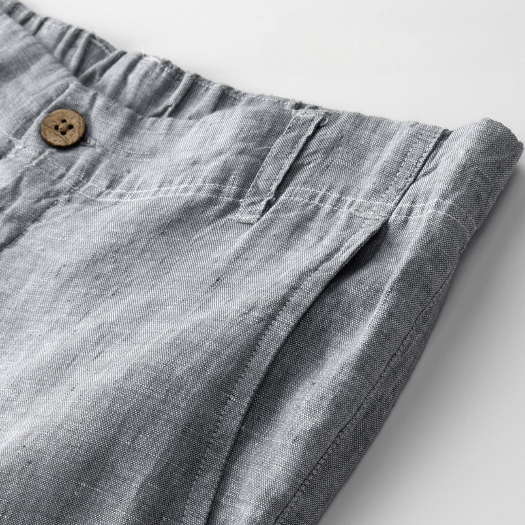 Levoire | Chinos En Coupe Ajustée En Lin De Haute Qualité