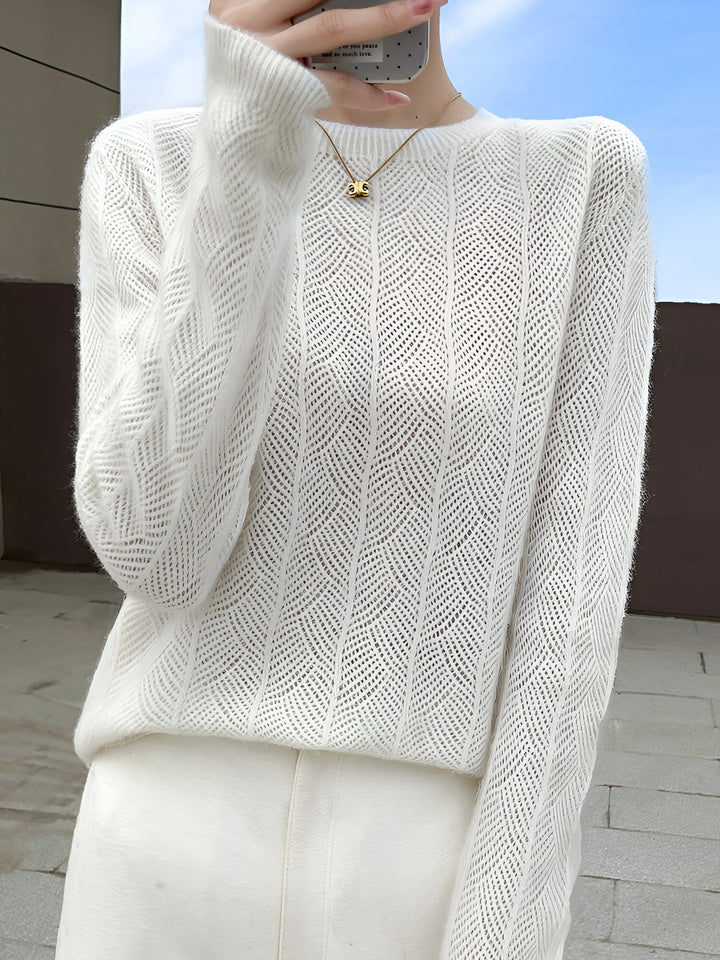 Levoire | Pull En Laine Mérinos Avec Découpes Élégantes Blanc