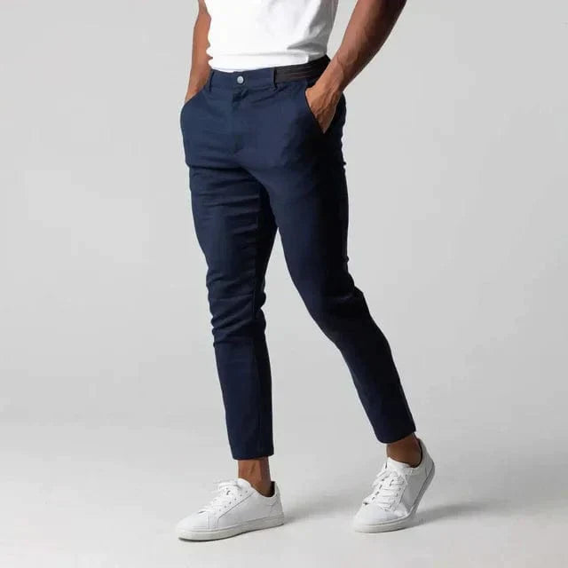 Levoire | Pantalons Chinos Stretch Pour Hommes Pantalon Chino Slim Fit Confortable Avec Taille Élastique Bleu foncé