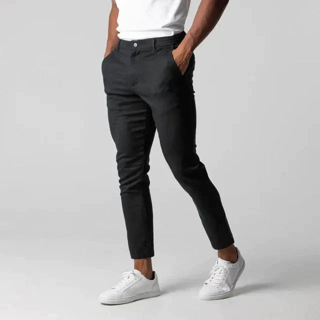 Levoire | Pantalons Chinos Stretch Pour Hommes Pantalon Chino Slim Fit Confortable Avec Taille Élastique Noir