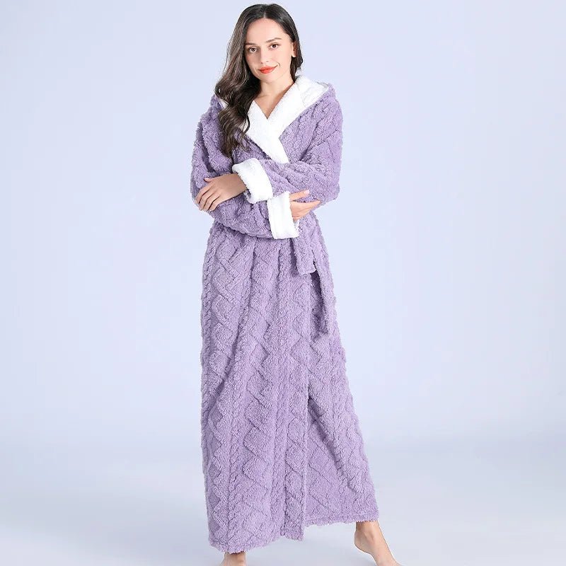 Levoire | Manteau Long En Flanelle Pour Femmes Violet