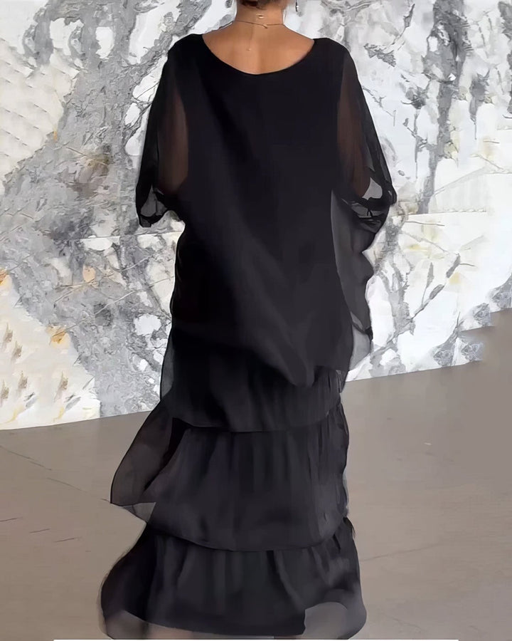Levoire | Robe Longue Droite À Manches Longues Pour Femmes
