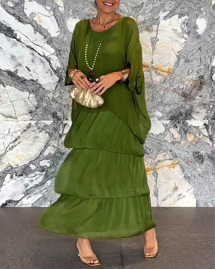 Levoire | Robe Longue Droite À Manches Longues Pour Femmes