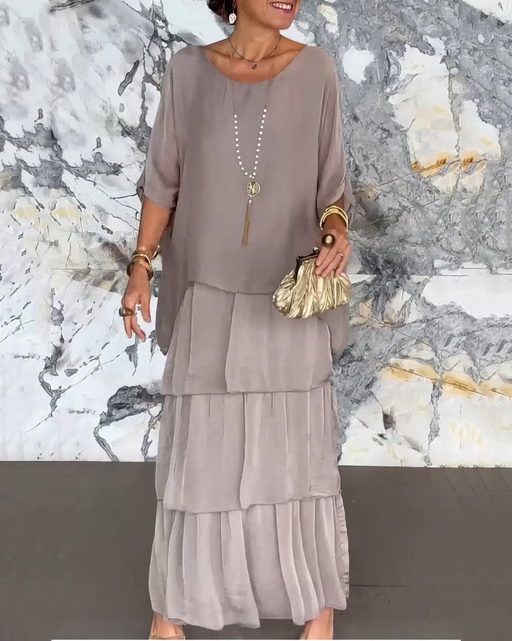 Levoire | Robe Longue Droite À Manches Longues Pour Femmes