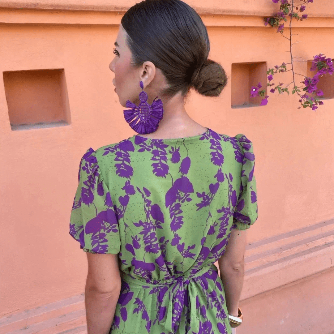 Levoire | Robe Longue Plissée Imprimée Élégante Pour Femmes