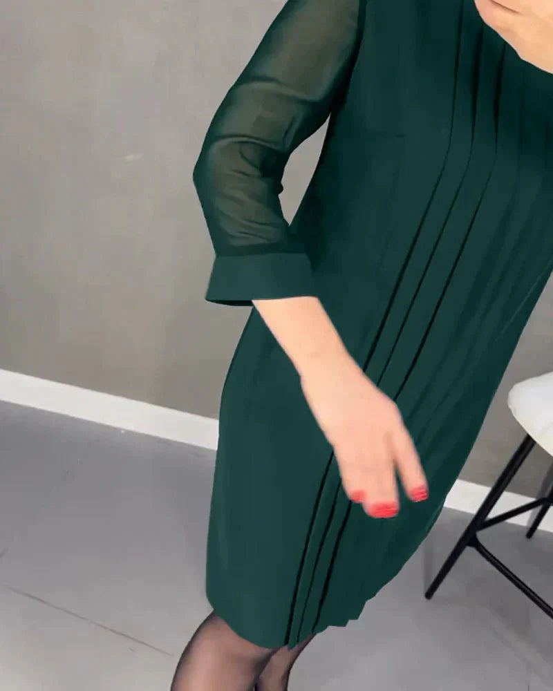 Levoire | Robe Midi Plissée À Manches Longues