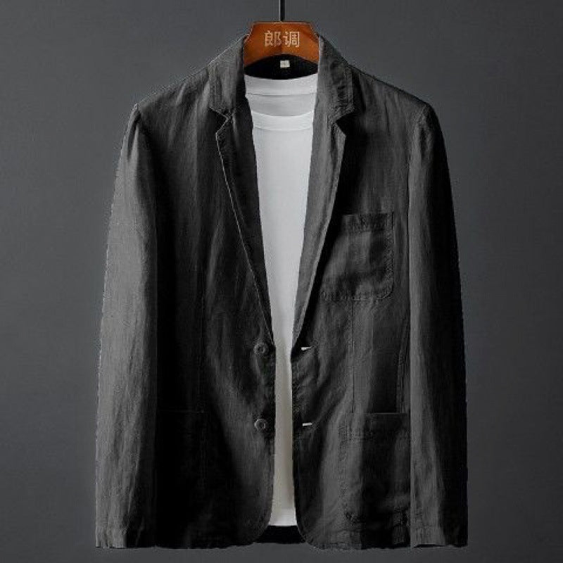 Levoire | Veste En Lin Pour Hommes NOIR