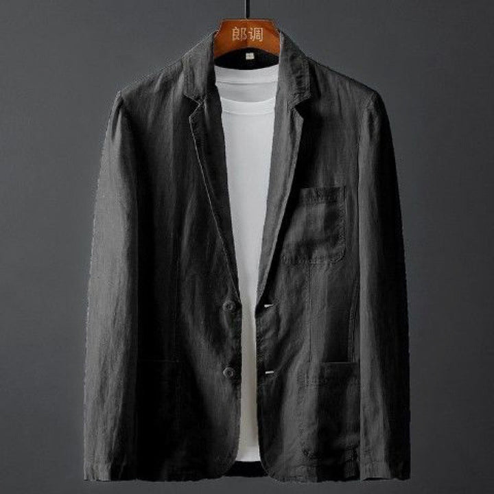 Levoire | Veste En Lin Pour Hommes NOIR
