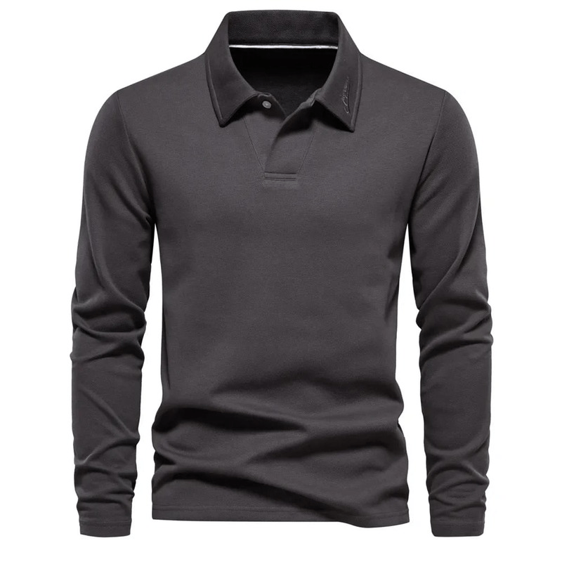 Levoire | Polo Pull Classique Manches Longues Homme Gris foncé