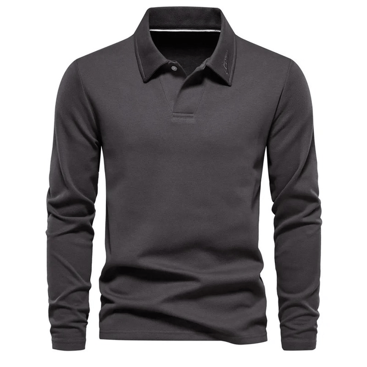 Levoire | Polo Pull Classique Manches Longues Homme Gris foncé