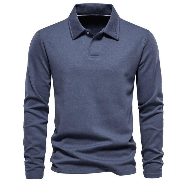 Levoire | Polo Pull Classique Manches Longues Homme Bleu