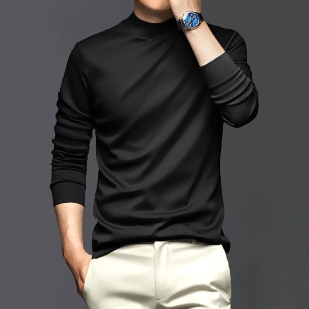 Levoire | Pull pour hommes plus chaud et confortable Pull col roulé Noir