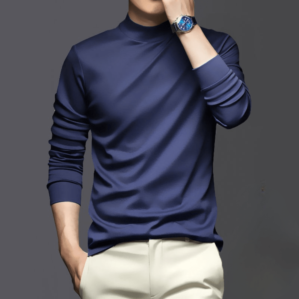 Levoire | Pull pour hommes plus chaud et confortable Pull col roulé Bleu