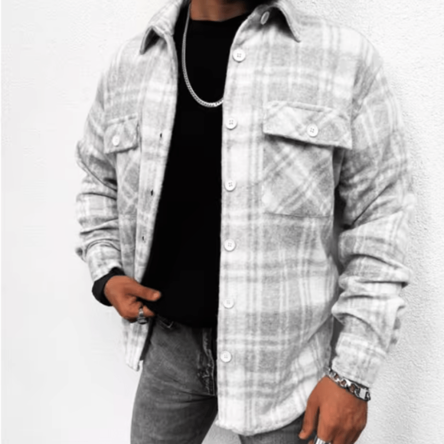 Levoire | Veste pour Hommes Chemise Épaisse Chaude & Tendance Gris