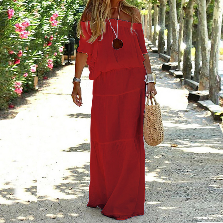 Levoire | Robe Maxi Décolletée Rot