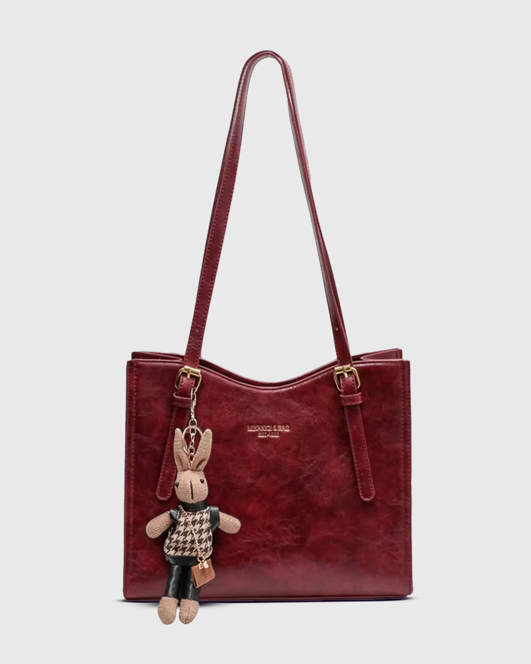 Levoire | Sac À Épaule Élégant Avec Longues Poignées Pour Dames Bordeaux