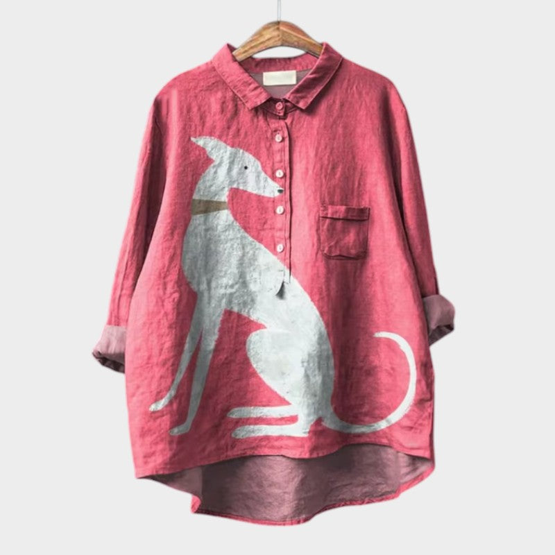 Levoire | Blouse Féminine À Manches Longues Chien 2