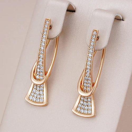 Levoire | Belle Boucles D'Oreilles En Zircon Naturel Rose Doré