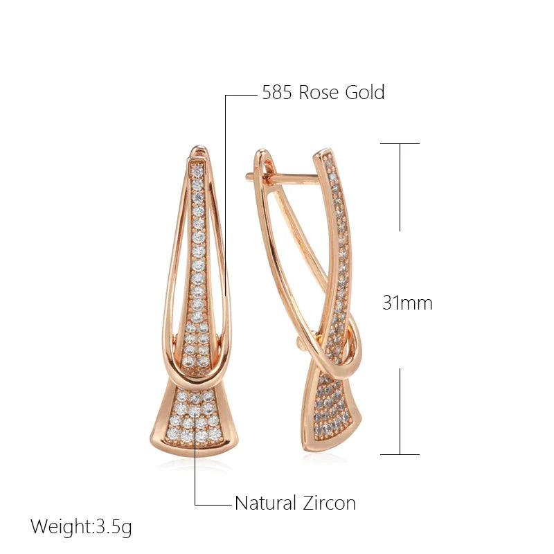 Levoire | Belle Boucles D'Oreilles En Zircon Naturel Rose Doré