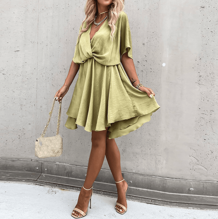 Levoire | Robe Mini Satin Femme Kaki