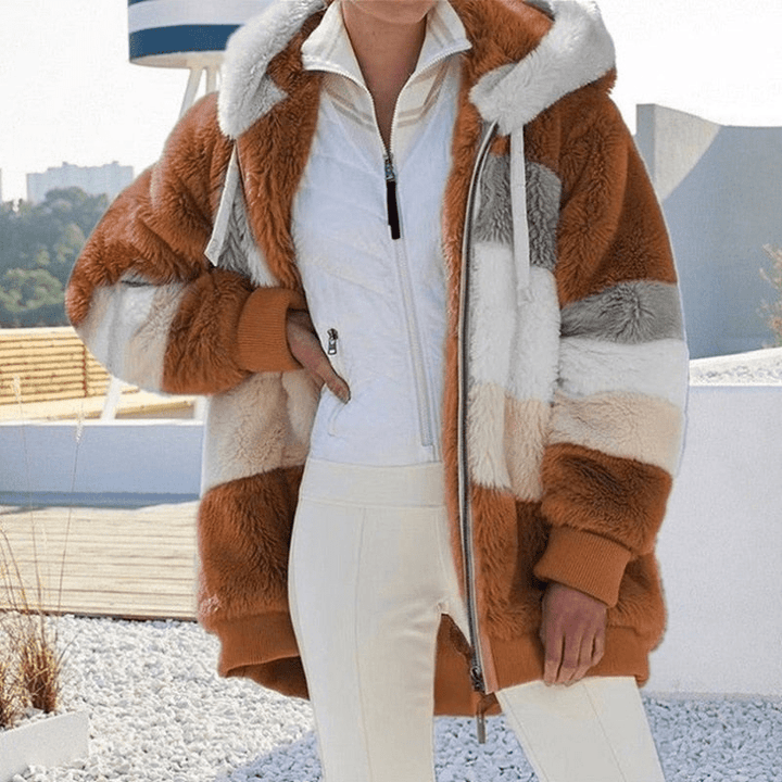 Levoire | Ensemble 2 Pièces Femme Pantalon Évasé Tendance Orange-Brun
