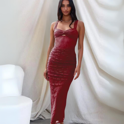 Levoire | Robe longue d'été ajustée Bordeaux
