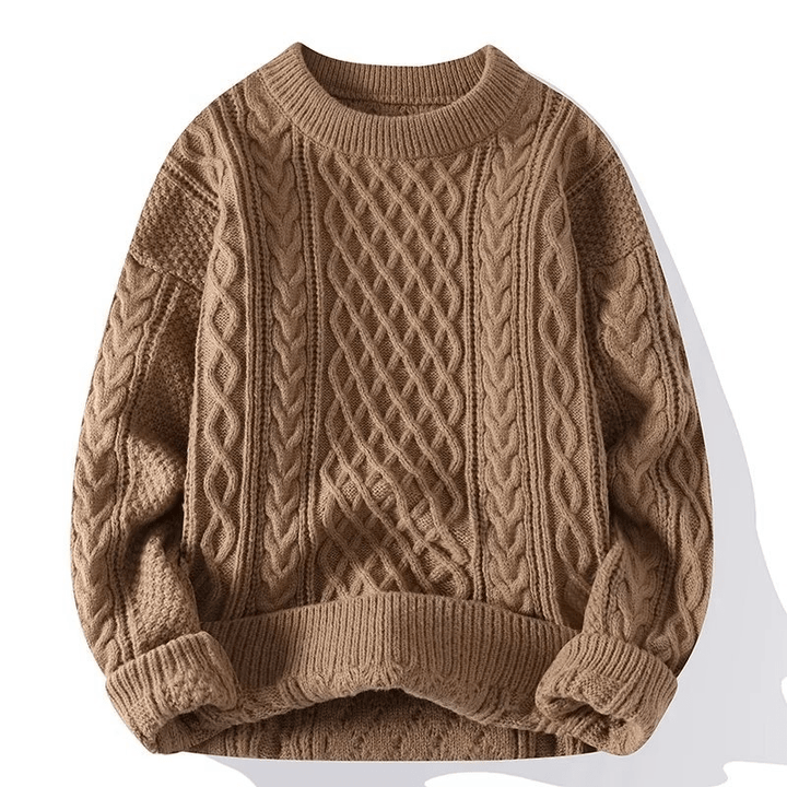 Levoire | Pull femme chaud et confortable en laine Braun
